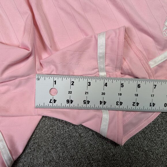 Adidas Light Pink White Soccer Casual Workout Shorts Women's Size Large - Picture 5 of 5